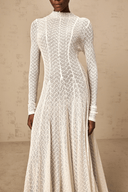 Wren White Geometric Patterned Maxi Dress - Aura Muse