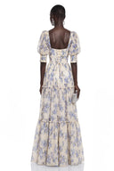 Zadar Purple Floral Print Ruffled Maxi Dress - Aura Muse