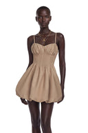 Zazie Champagne Sweetheart Pleated Mini Dress - Aura Muse