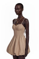 Zazie Champagne Sweetheart Pleated Mini Dress - Aura Muse