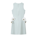Zelda Green Cut-Out Mini Dress with 3D Petals - Aura Muse
