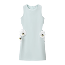 Zelda Green Cut-Out Mini Dress with 3D Petals - Aura Muse
