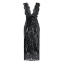 Zia Black Lace Panel Sequined Maxi Dress - Aura Muse