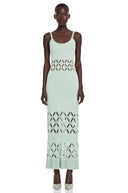 Zinnia Green Cut-out Knitted Maxi Dress - Aura Muse